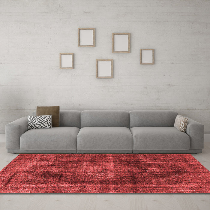 Industrial Red Washable Rugs