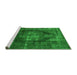 Sideview of Machine Washable Oriental Green Industrial Area Rugs, wshurb955grn