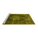 Sideview of Machine Washable Oriental Yellow Industrial Rug, wshurb955yw