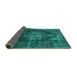 Sideview of Oriental Turquoise Industrial Rug, urb955turq