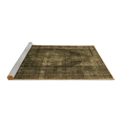 Sideview of Machine Washable Oriental Brown Industrial Rug, wshurb955brn