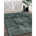 Machine Washable Industrial Modern Grayish Turquoise Green Rug in a Family Room, wshurb955