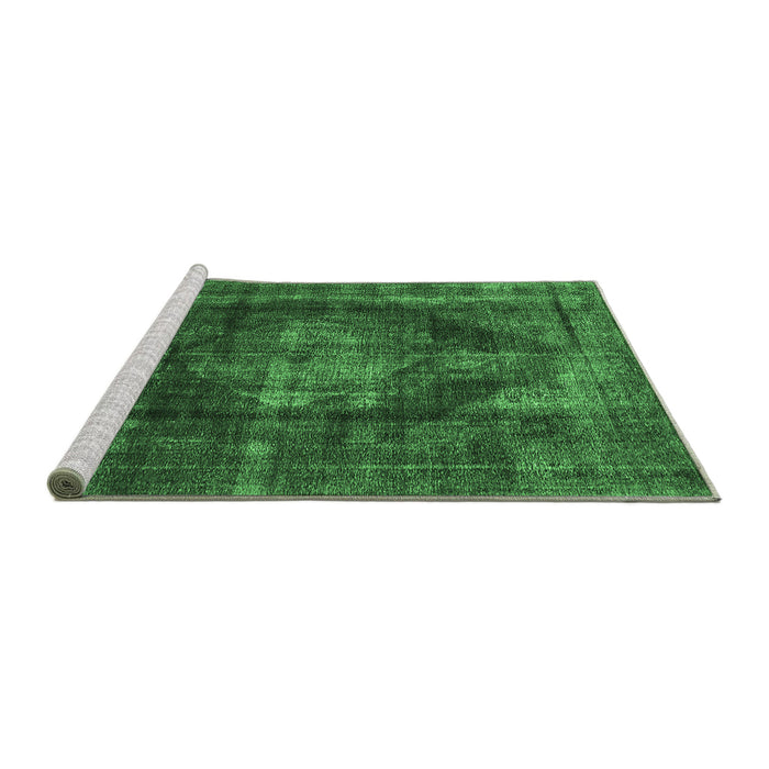 Sideview of Machine Washable Oriental Emerald Green Industrial Area Rugs, wshurb955emgrn