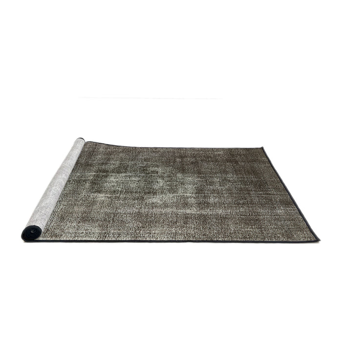 Sideview of Machine Washable Industrial Modern Coffee Brown Rug, wshurb956