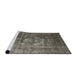 Sideview of Machine Washable Industrial Modern Coffee Brown Rug, wshurb956