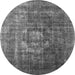 Round Oriental Gray Industrial Rug, urb956gry