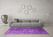 Machine Washable Oriental Purple Industrial Area Rugs in a Living Room, wshurb956pur