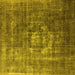 Square Oriental Yellow Industrial Rug, urb956yw