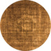 Round Oriental Orange Industrial Rug, urb956org