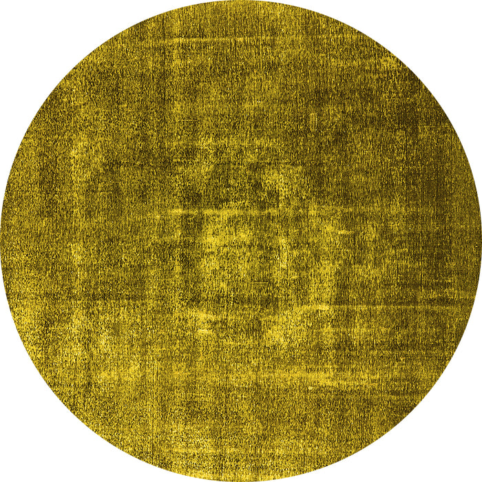 Round Oriental Yellow Industrial Rug, urb956yw