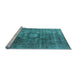 Sideview of Machine Washable Oriental Light Blue Industrial Rug, wshurb956lblu