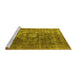 Sideview of Machine Washable Oriental Yellow Industrial Rug, wshurb956yw