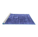 Sideview of Machine Washable Oriental Blue Industrial Rug, wshurb956blu