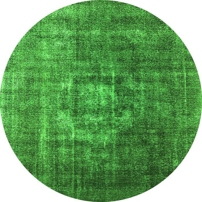 Round Oriental Green Industrial Rug, urb956grn