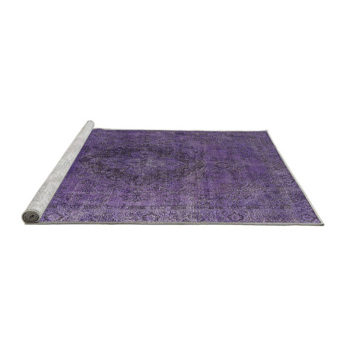 Sideview of Machine Washable Industrial Modern Purple Rug, wshurb957