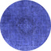 Round Persian Blue Bohemian Rug, urb957blu