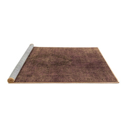 Sideview of Machine Washable Persian Brown Bohemian Rug, wshurb957brn