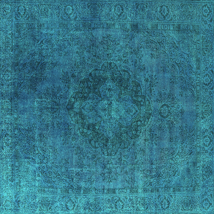 Square Machine Washable Persian Turquoise Bohemian Area Rugs, wshurb957turq