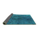 Sideview of Persian Turquoise Bohemian Rug, urb957turq