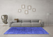 Machine Washable Persian Blue Bohemian Rug in a Living Room, wshurb957blu