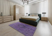 Mid-Century Modern Purple Persian Rug in a Bedroom, urb957