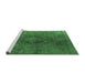 Sideview of Machine Washable Persian Emerald Green Bohemian Area Rugs, wshurb957emgrn