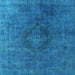 Square Machine Washable Persian Light Blue Bohemian Rug, wshurb957lblu