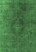 Machine Washable Persian Emerald Green Bohemian Area Rugs, wshurb957emgrn
