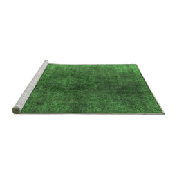 Sideview of Machine Washable Persian Green Bohemian Area Rugs, wshurb957grn