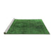 Sideview of Machine Washable Persian Green Bohemian Area Rugs, wshurb957grn