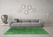 Machine Washable Persian Emerald Green Bohemian Area Rugs in a Living Room,, wshurb957emgrn