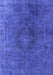 Machine Washable Persian Blue Bohemian Rug, wshurb957blu