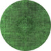 Round Persian Green Bohemian Rug, urb957grn