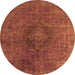 Round Persian Orange Bohemian Rug, urb957org