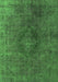 Machine Washable Persian Green Bohemian Area Rugs, wshurb957grn