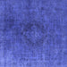 Square Machine Washable Persian Blue Bohemian Rug, wshurb957blu
