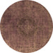 Round Persian Brown Bohemian Rug, urb957brn