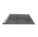 Sideview of Machine Washable Persian Gray Bohemian Rug, wshurb957gry