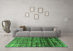 Machine Washable Persian Green Bohemian Area Rugs in a Living Room,, wshurb958grn