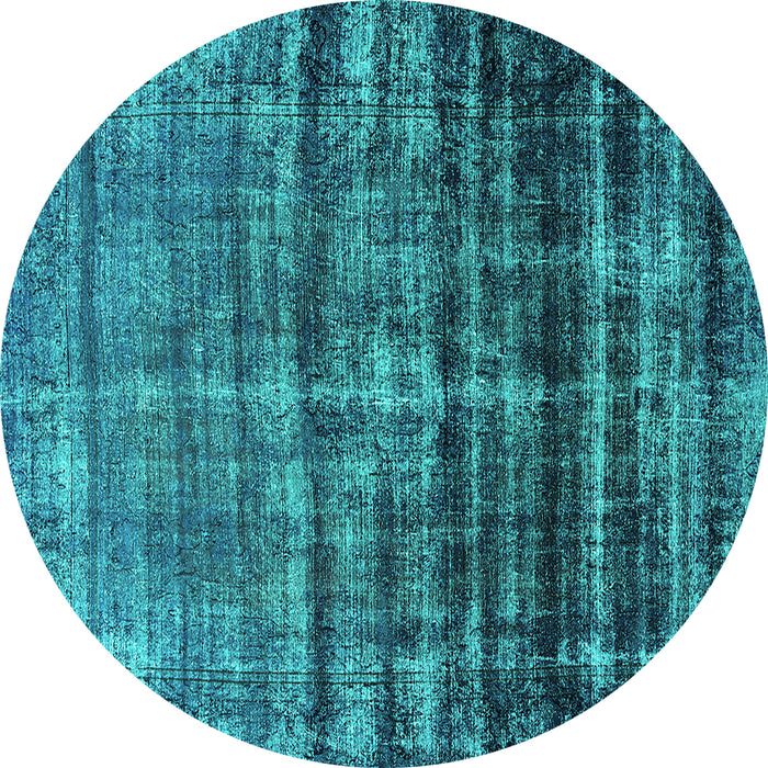 Round Persian Turquoise Bohemian Rug, urb958turq