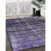 Mid-Century Modern Purple Persian Rug in Family Room, urb958