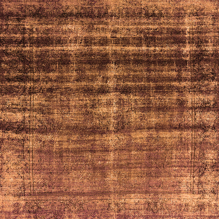 Square Machine Washable Persian Orange Bohemian Area Rugs, wshurb958org