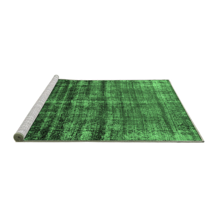 Sideview of Machine Washable Persian Emerald Green Bohemian Area Rugs, wshurb958emgrn