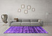 Machine Washable Persian Purple Bohemian Area Rugs in a Living Room, wshurb958pur