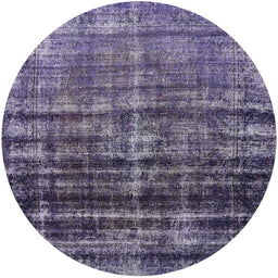 Round Mid-Century Modern Purple Persian Rug, urb958