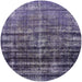 Round Mid-Century Modern Purple Persian Rug, urb958