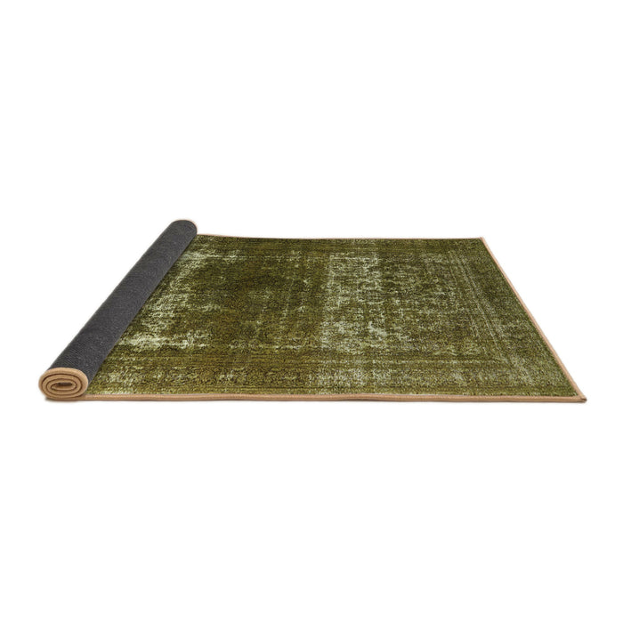 Sideview of Mid-Century Modern Copper Green Oriental Rug, urb959