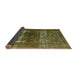 Sideview of Mid-Century Modern Copper Green Oriental Rug, urb959