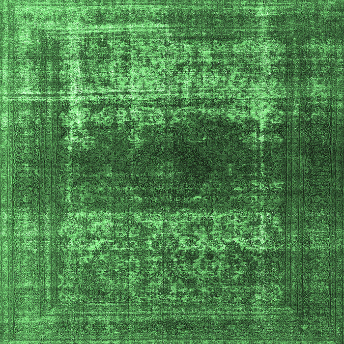 Square Oriental Emerald Green Industrial Rug, urb959emgrn