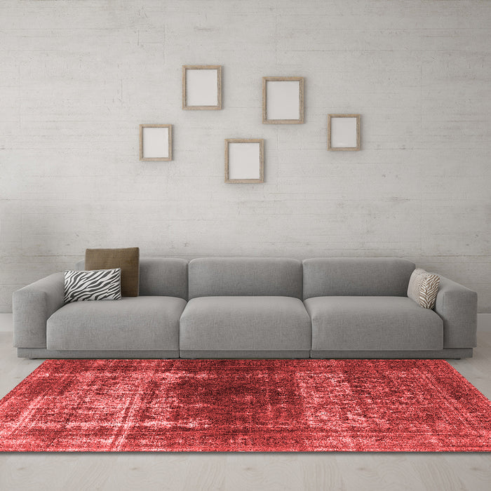 Industrial Red Washable Rugs